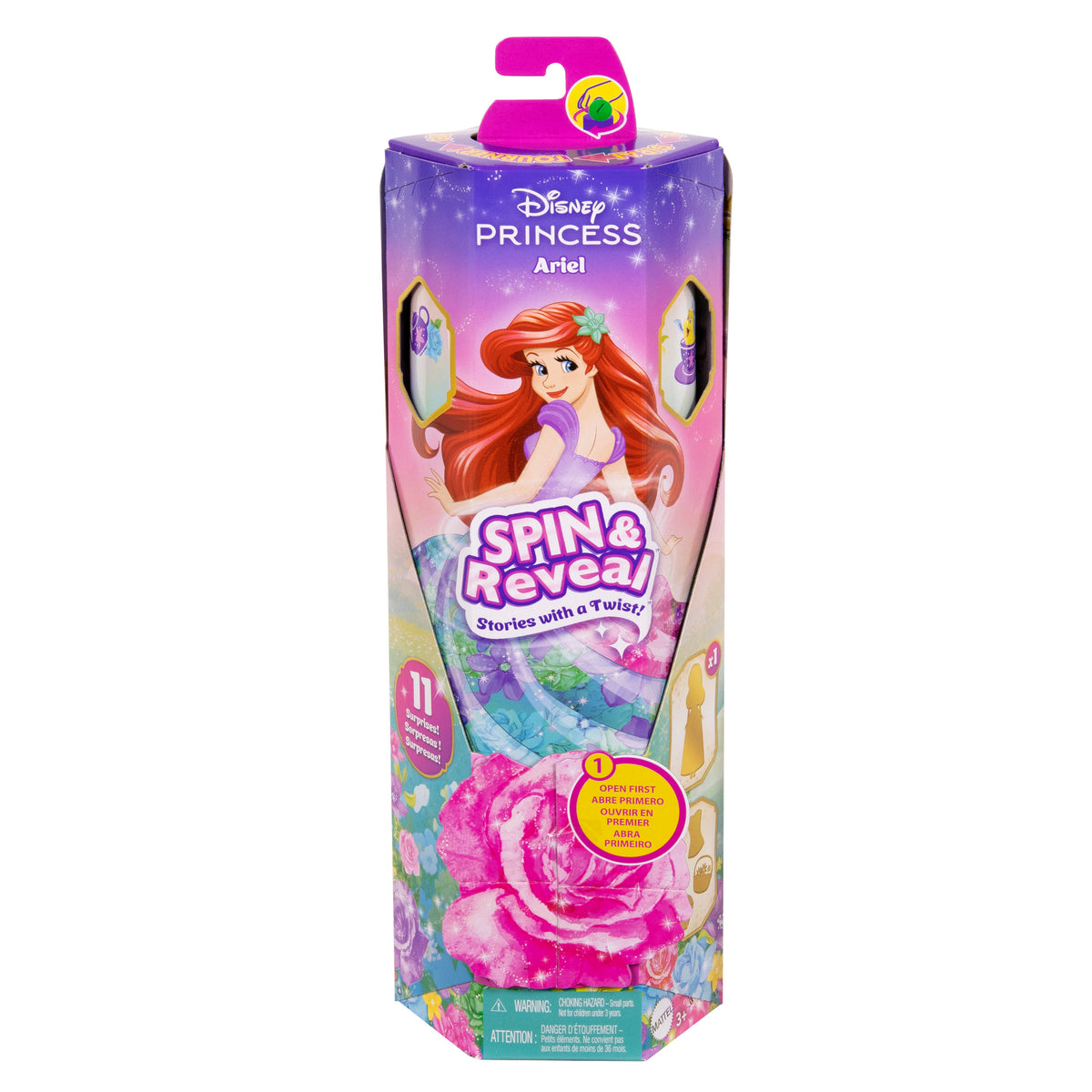 DISNEY PRINCESS SPIN and REVEAL Arielės siurprizų rinkinys (HTV88)
