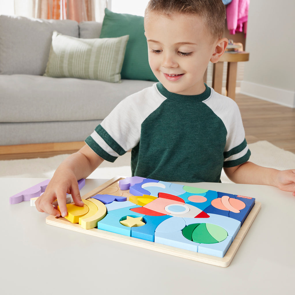 Fisher - price medinė dėlionė raketa