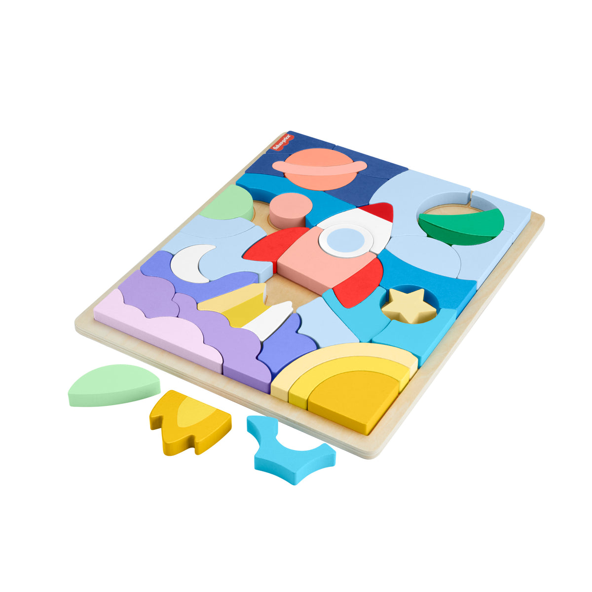 Fisher - price medinė dėlionė raketa