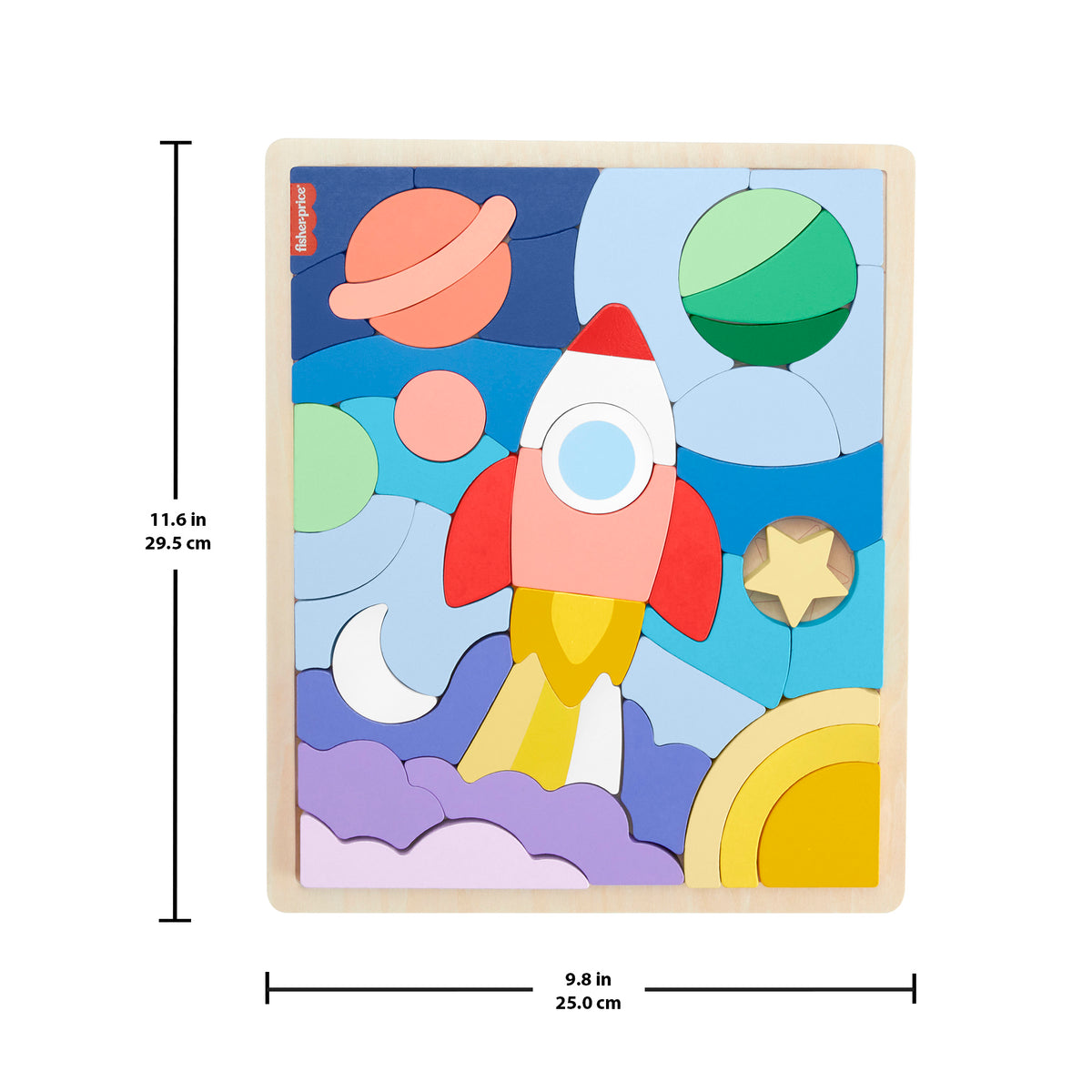 Fisher - price medinė dėlionė raketa
