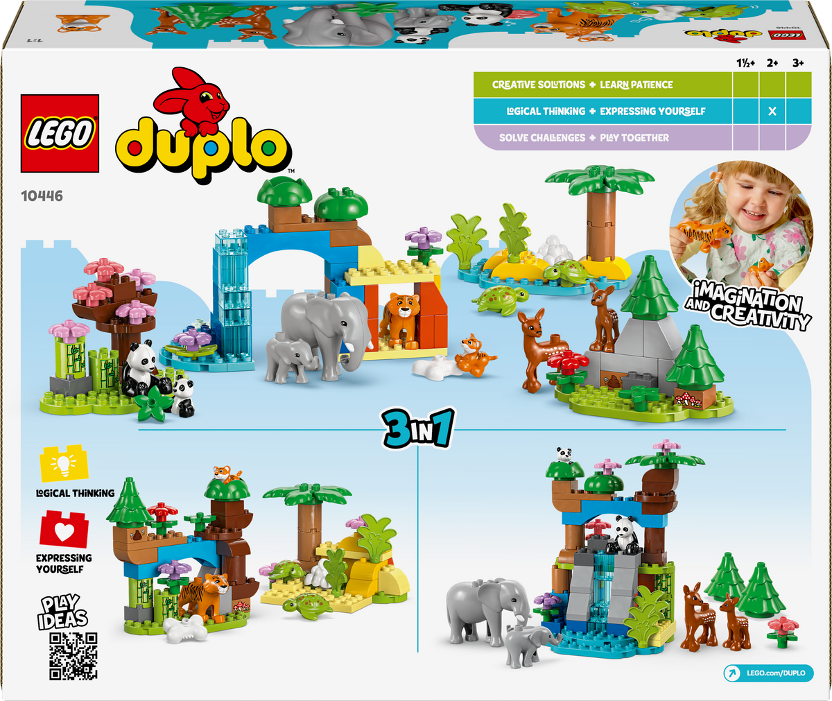 LEGO DUPLO 10446 Laukinių gyvūnų šeimos 3 viename