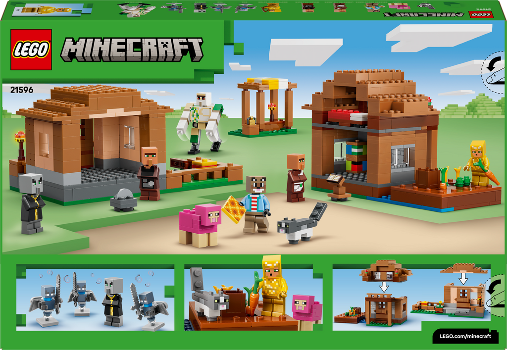 LEGO Minecraft 21596 Kerėtojo ataka kaime