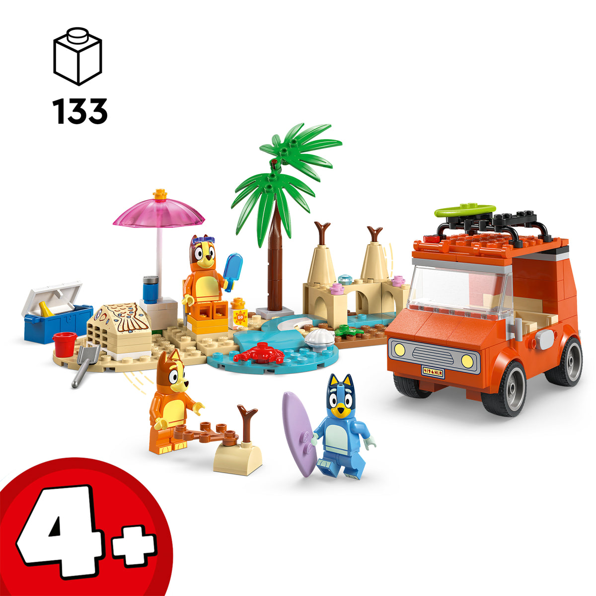 LEGO Bluey 11202 Blujės šeimos kelionė automobiliu į paplūdimį