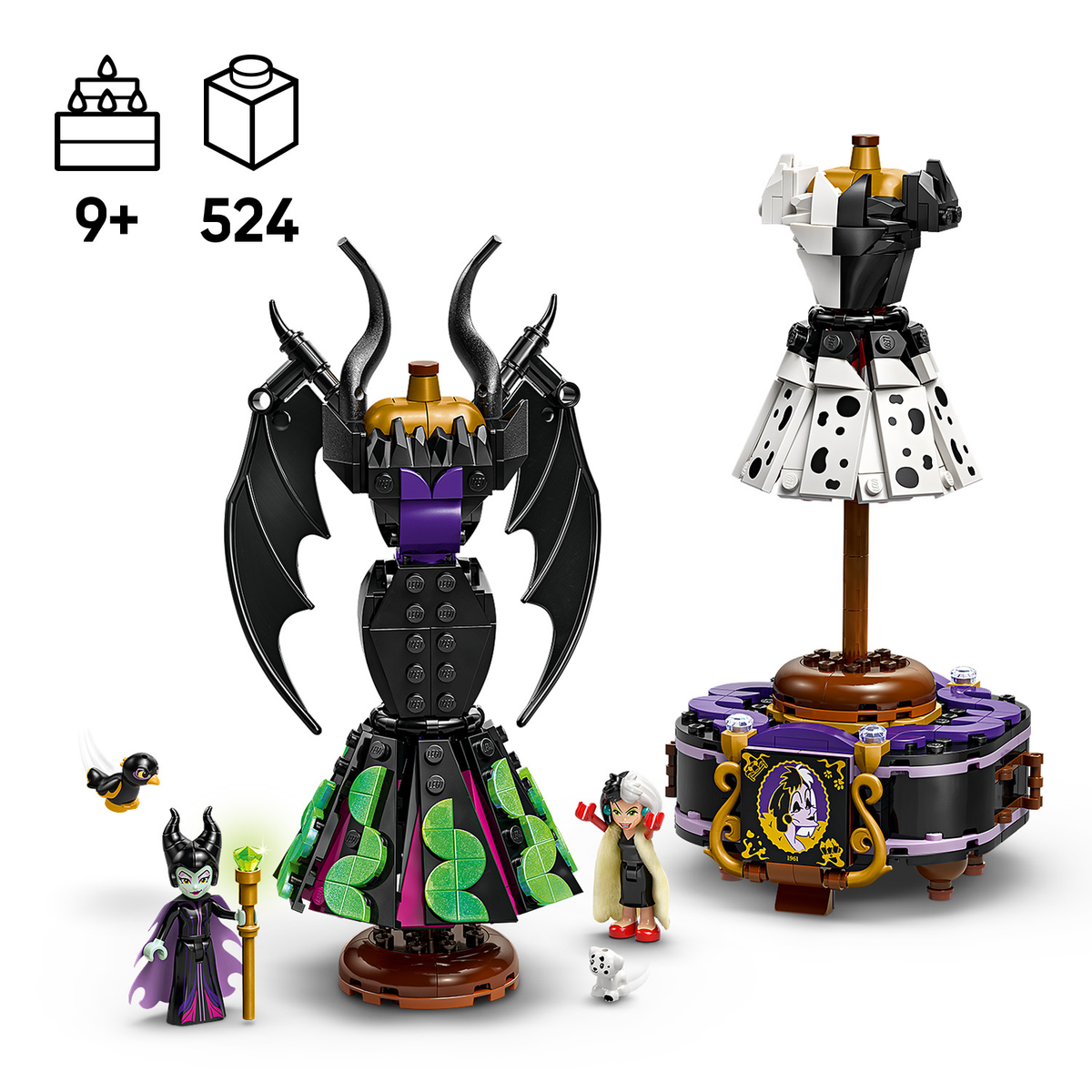 LEGO Disney 43262 Piktadarės ir Kruelos De Vil suknelės