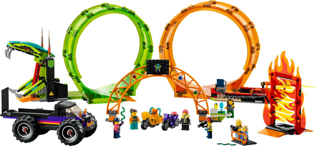 LEGO City 60339 Dvigubos kilpos kaskadininkų arena