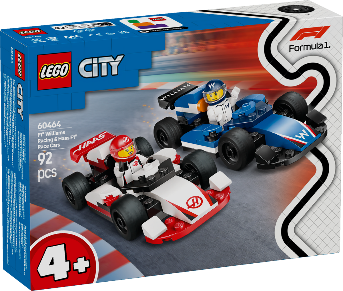LEGO City 60464 F1 Williams Racing ir Haas F1 bolidai
