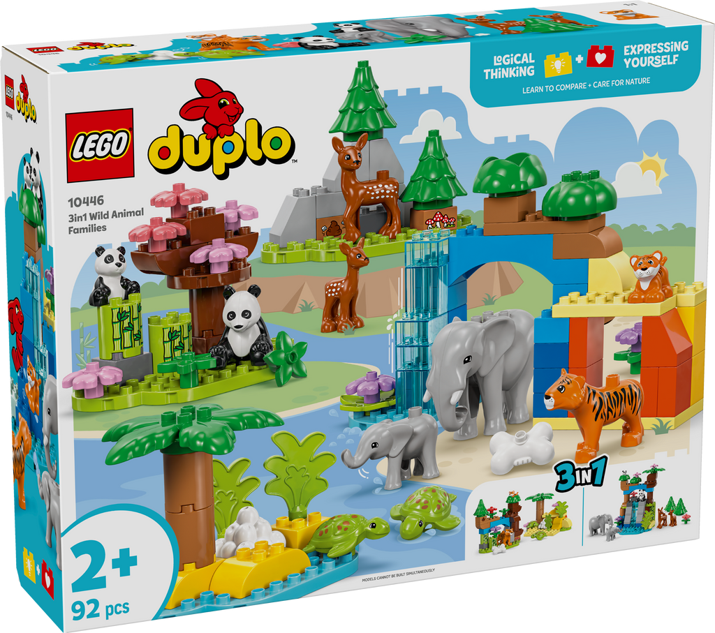 LEGO DUPLO 10446 Laukinių gyvūnų šeimos 3 viename