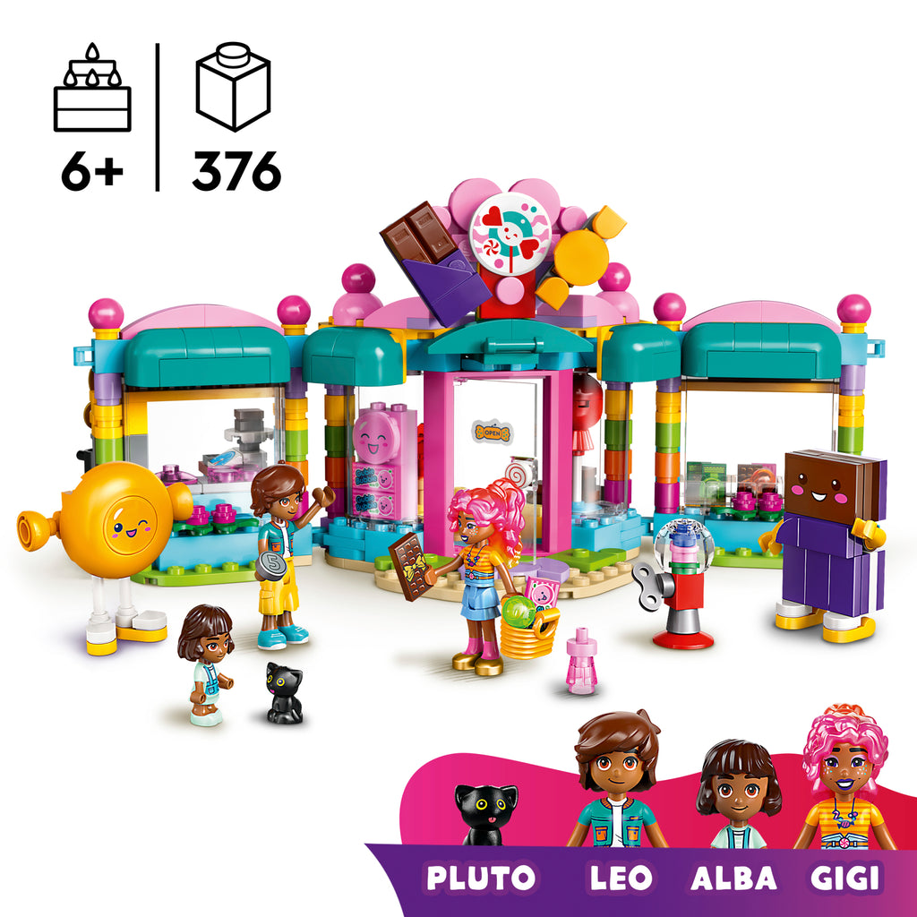 LEGO Friends 42649 Hartleiko miesto saldainių parduotuvė