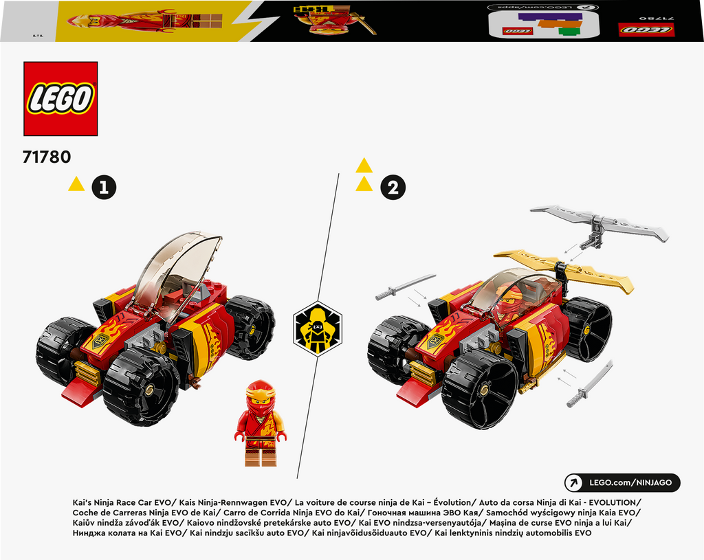LEGO NINJAGO 71780 Kai nindzių lenktyninis automobilis EVO
