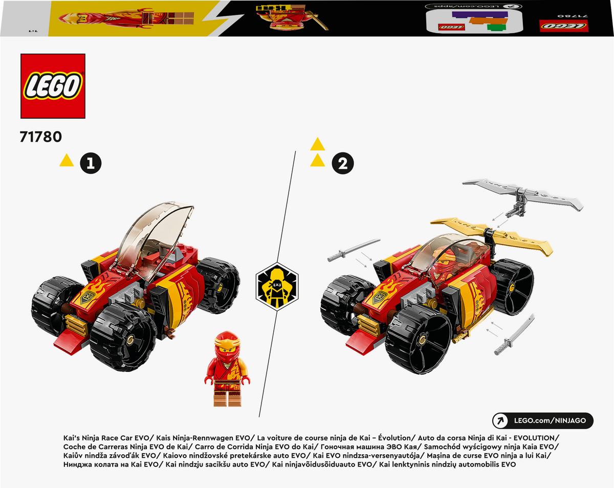 LEGO NINJAGO 71780 Kai nindzių lenktyninis automobilis EVO