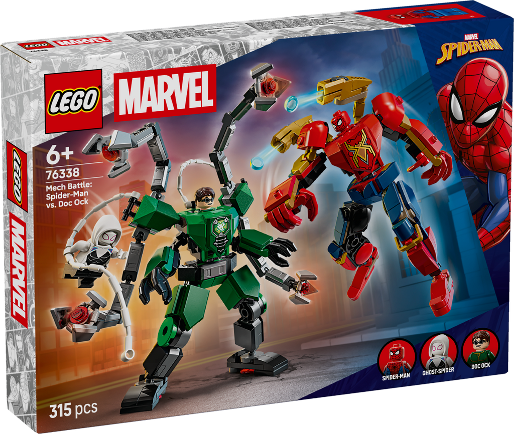 LEGO Marvel 76338 Robotų mūšis: Žmogus-voras prieš daktarą Aštuonkojį
