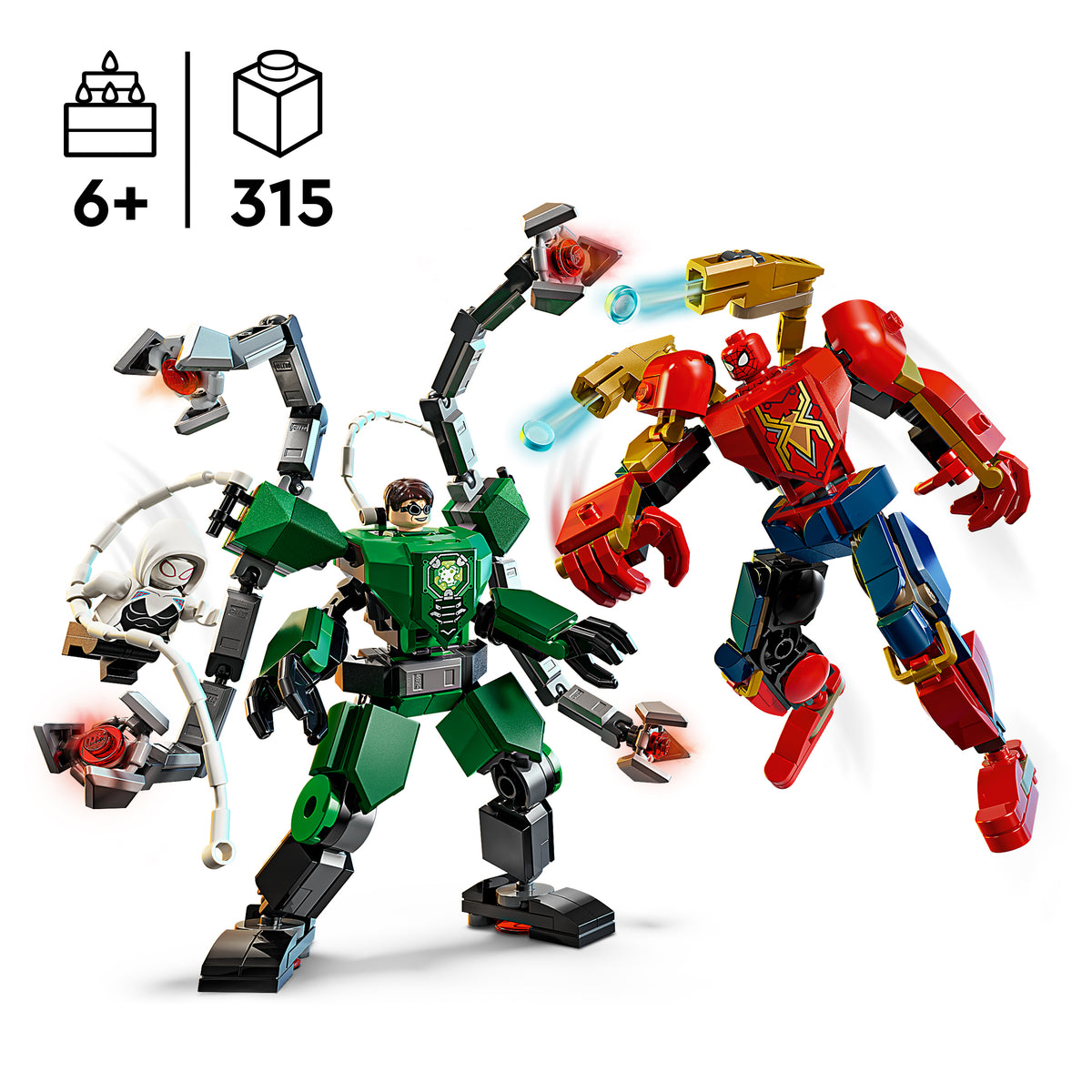 LEGO Marvel 76338 Robotų mūšis: Žmogus-voras prieš daktarą Aštuonkojį