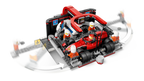 LEGO City 60443 F1 techninės priežiūros sustojimas su Ferrari bolidu