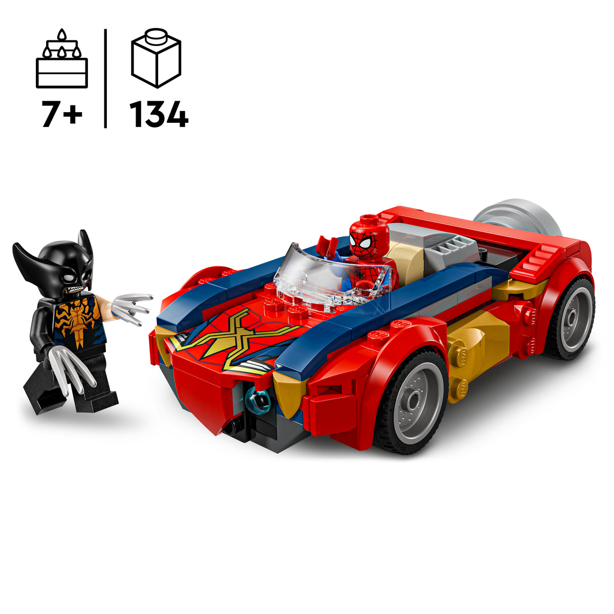 LEGO Marvel 76336 Žmogaus-voro automobilis prieš venenizuotą Wolverine