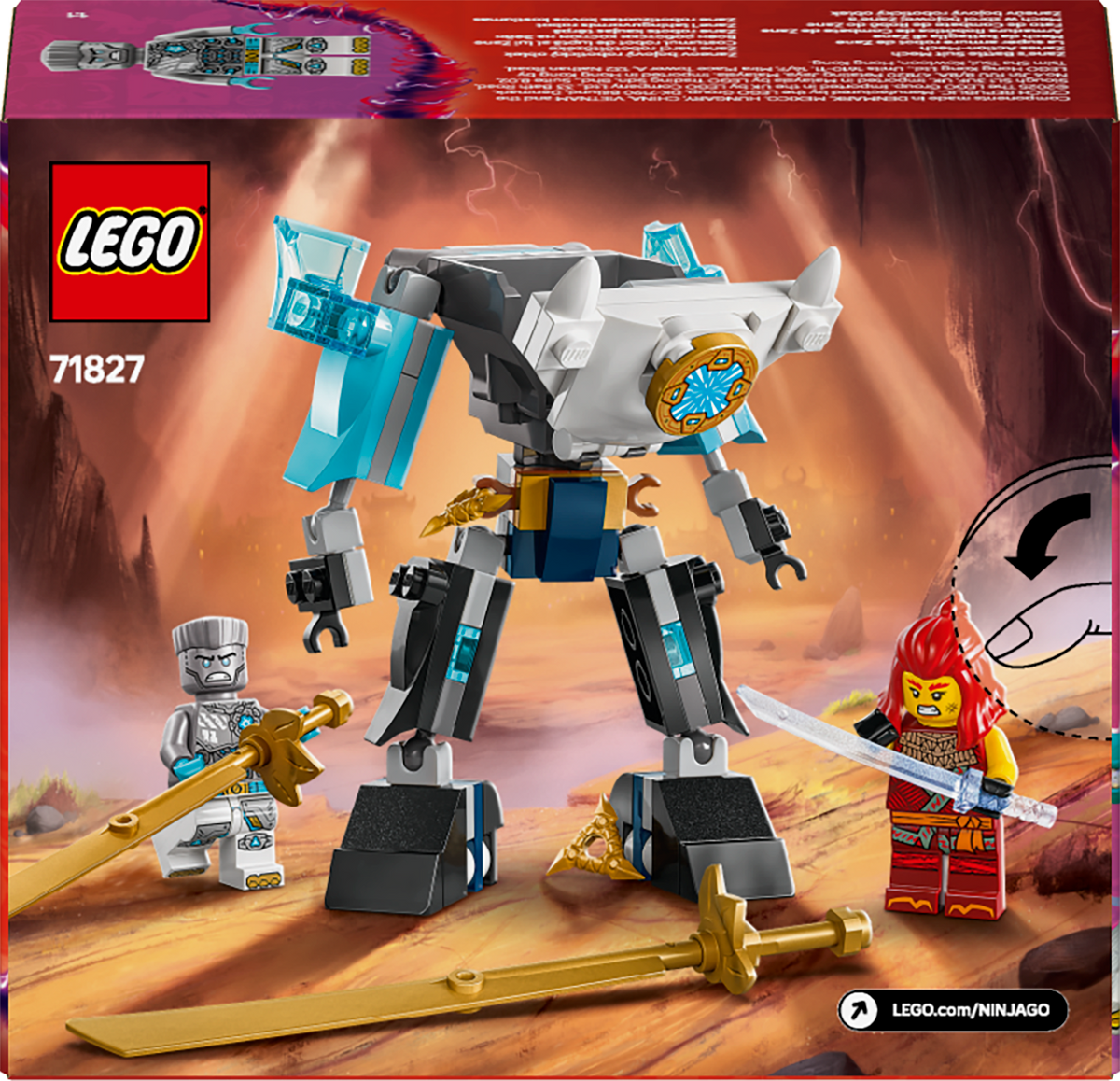 LEGO NINJAGO 71827 Zane kovinio kostiumo robotas