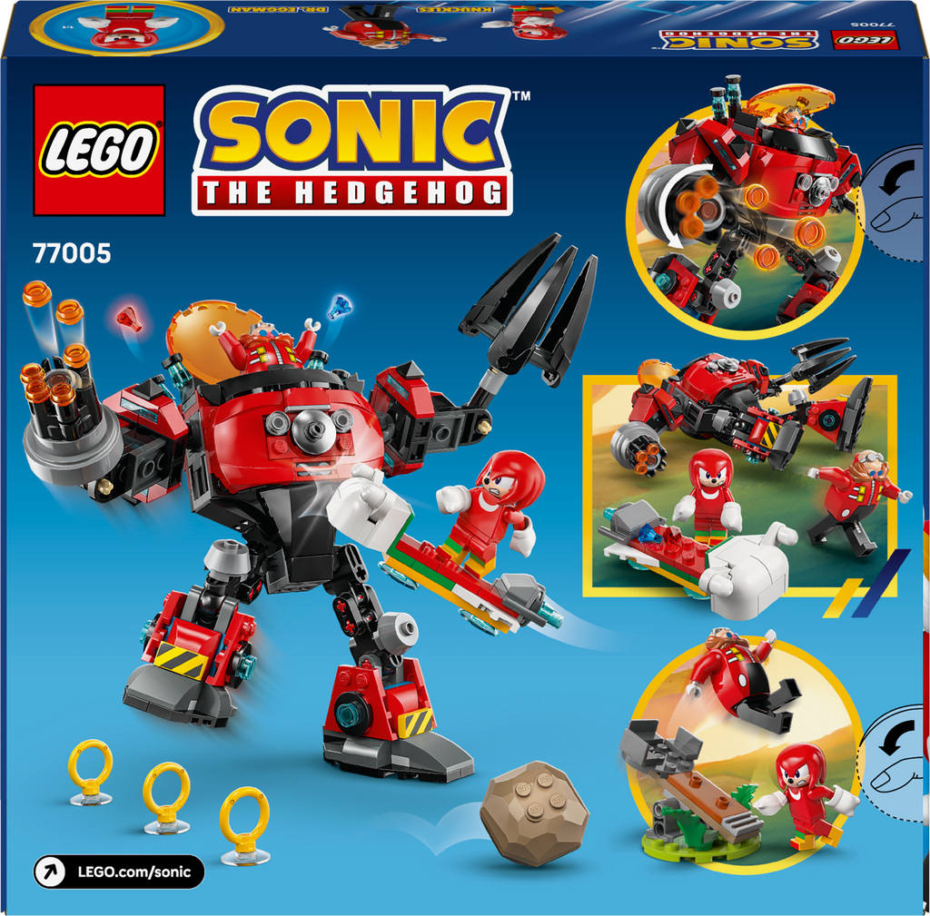 LEGO Sonic the Hedgehog 77005 Knuckles prieš daktaro Eggmano Egg Crusher robotą