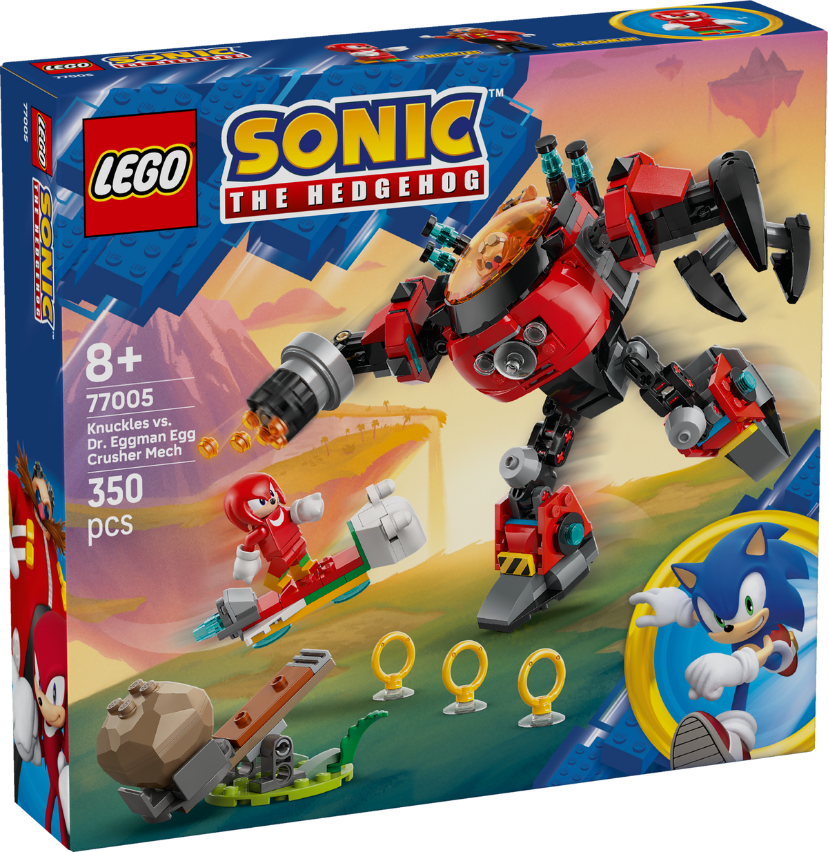 LEGO Sonic the Hedgehog 77005 Knuckles prieš daktaro Eggmano Egg Crusher robotą