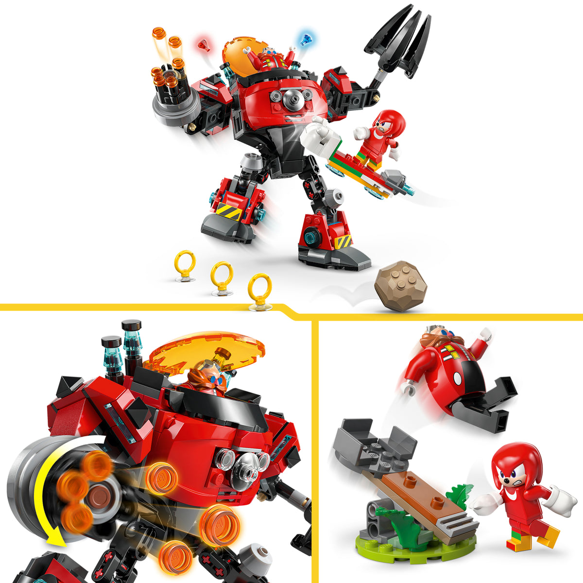 LEGO Sonic the Hedgehog 77005 Knuckles prieš daktaro Eggmano Egg Crusher robotą