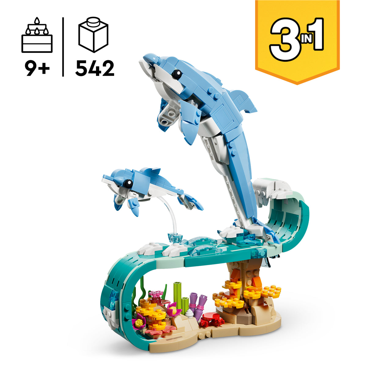 LEGO Creator 31385 Jūros gyvūnai: gražuoliai delfinai