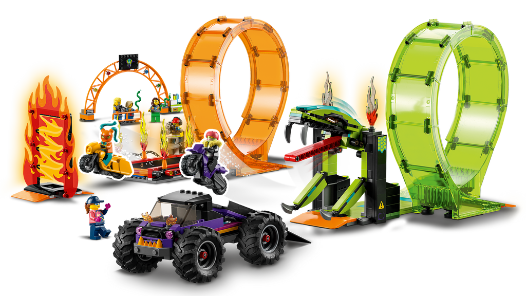 LEGO City 60339 Dvigubos kilpos kaskadininkų arena