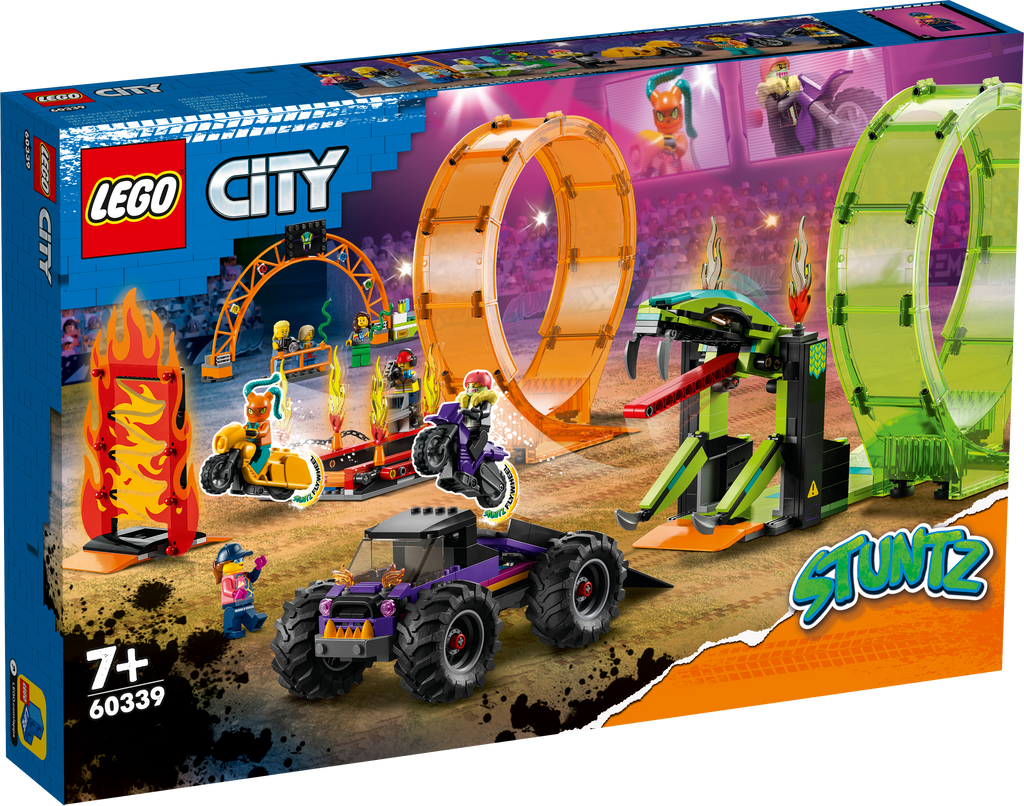 LEGO City 60339 Dvigubos kilpos kaskadininkų arena