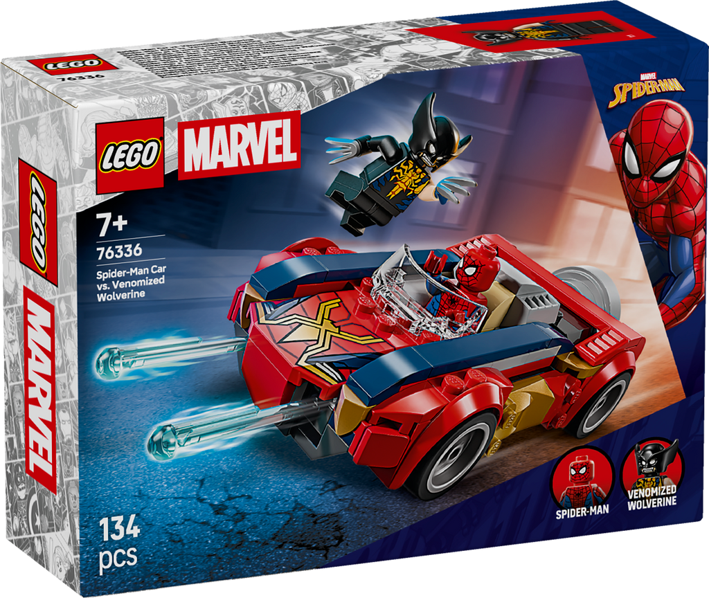 LEGO Marvel 76336 Žmogaus-voro automobilis prieš venenizuotą Wolverine