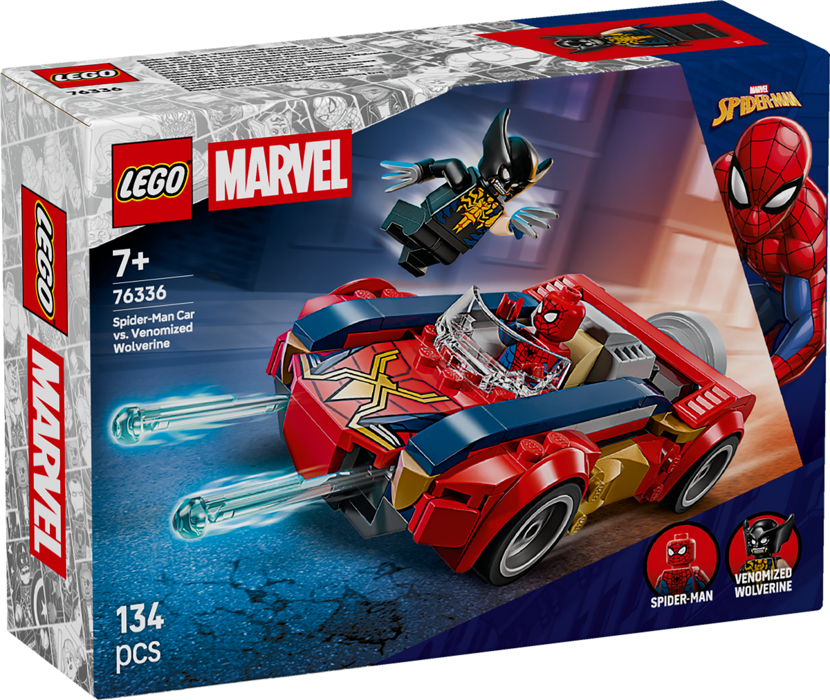 LEGO Marvel 76336 Žmogaus-voro automobilis prieš venenizuotą Wolverine
