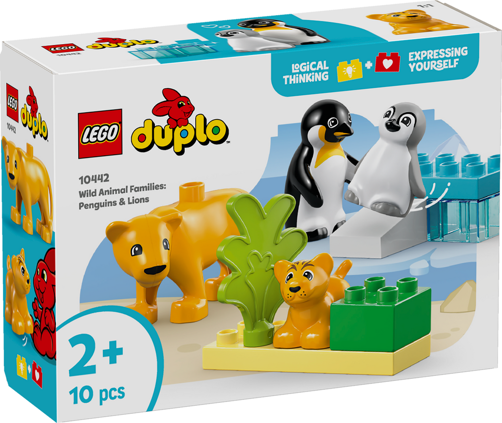 LEGO DUPLO 10442 Laukinių gyvūnų šeimos: pingvinai ir liūtai
