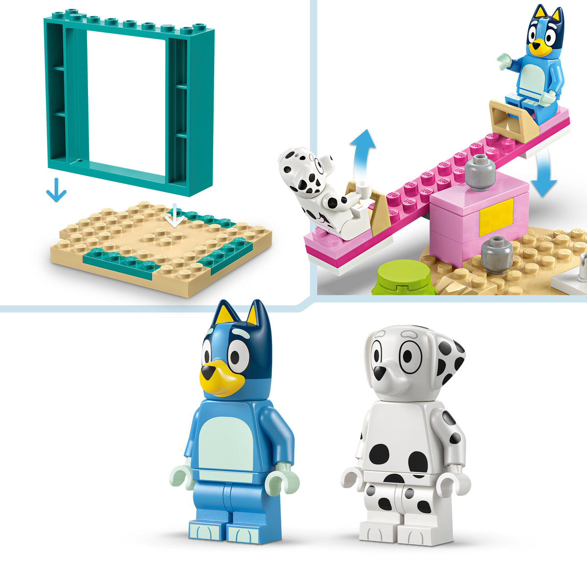 LEGO Bluey 11201 Linksmybės žaidimų aikštelėje su Bluey ir Chloe