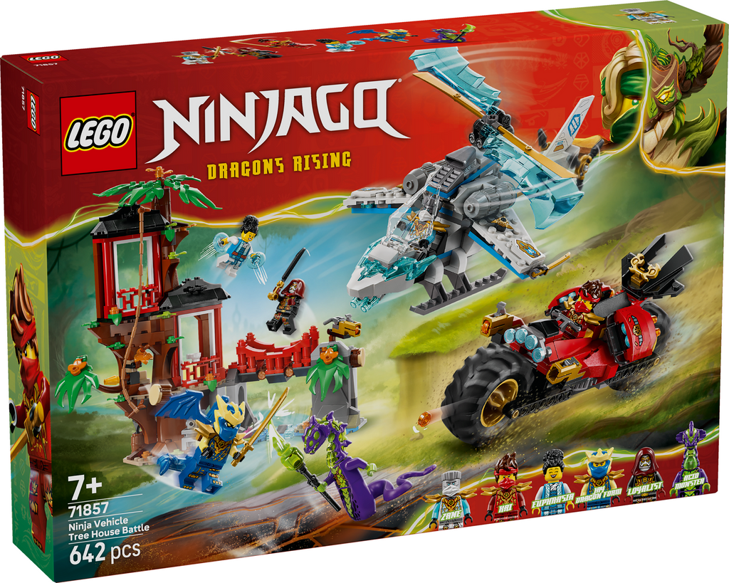 LEGO NINJAGO 71857 Nindzių transporto ir medžio namelio mūšis
