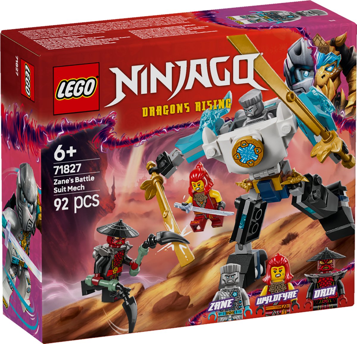 LEGO NINJAGO 71827 Zane kovinio kostiumo robotas
