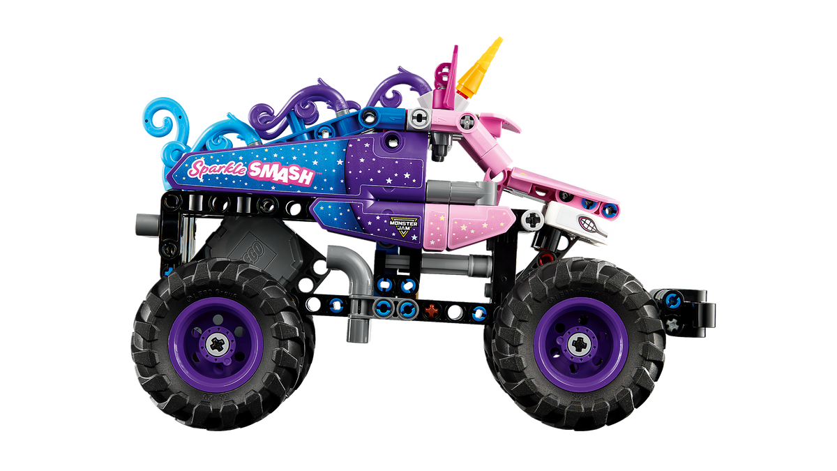LEGO Technic 42220 Monster Jam Sparkle Smash su inerciniu varikliu