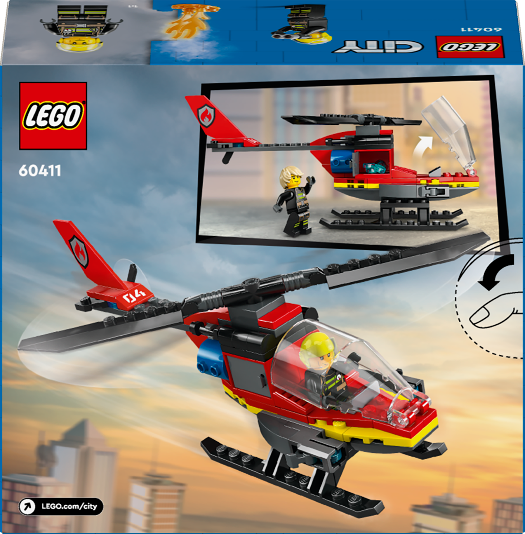 LEGO City 60411 Gaisrinis gelbėjimo sraigtasparnis