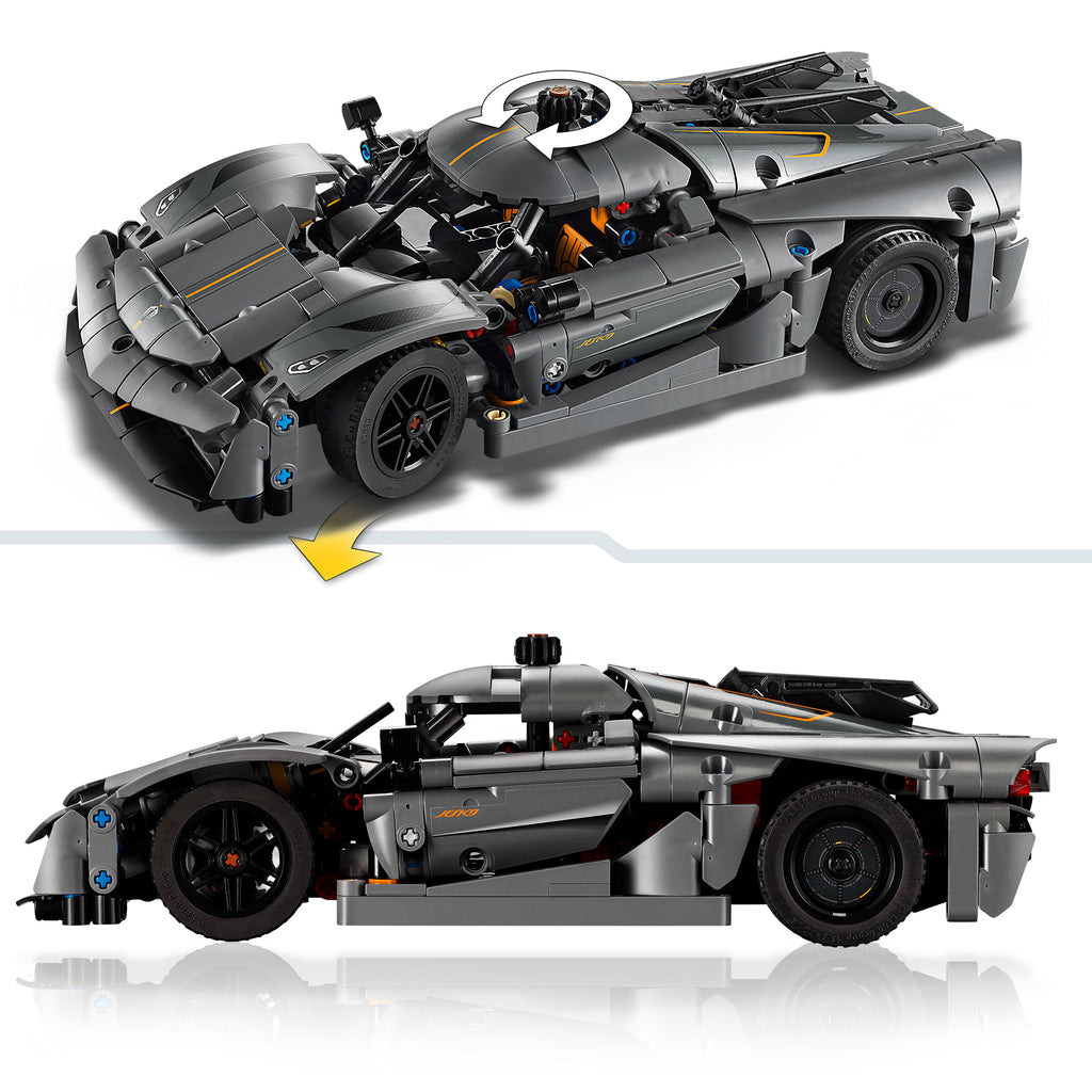 LEGO Technic 42173 Koenigsegg Jesko Absolut pilkas hiperautomobilis