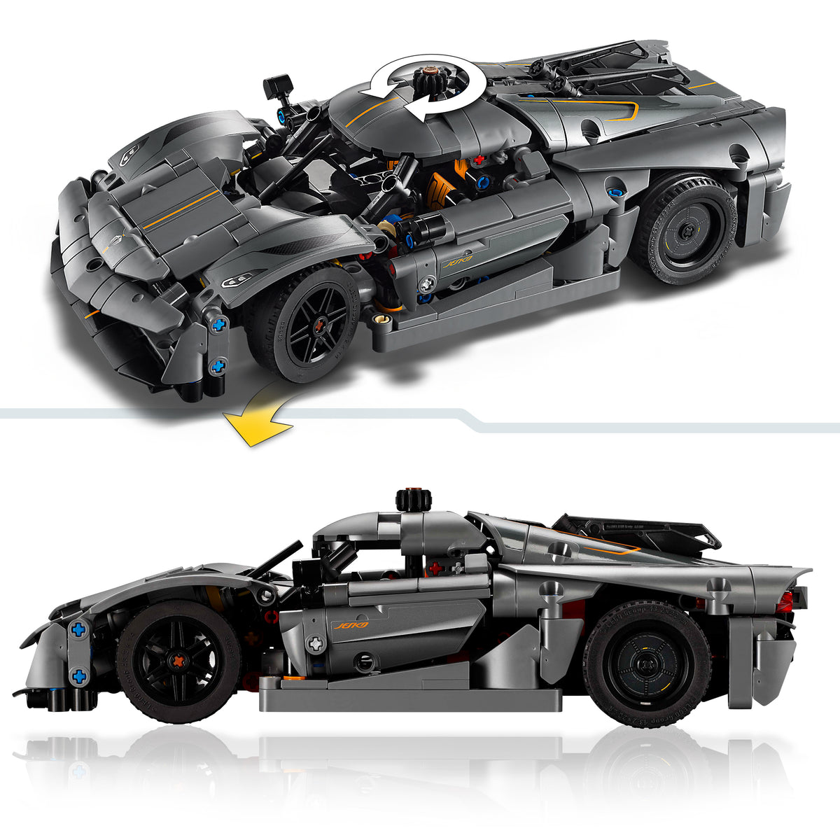LEGO Technic 42173 Koenigsegg Jesko Absolut pilkas hiperautomobilis