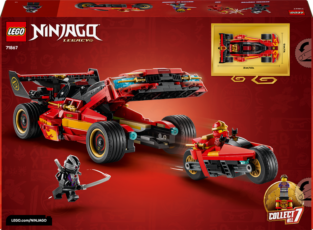 LEGO NINJAGO 71867 Nindzių automobilis X-1 – 15-mečio leidimas