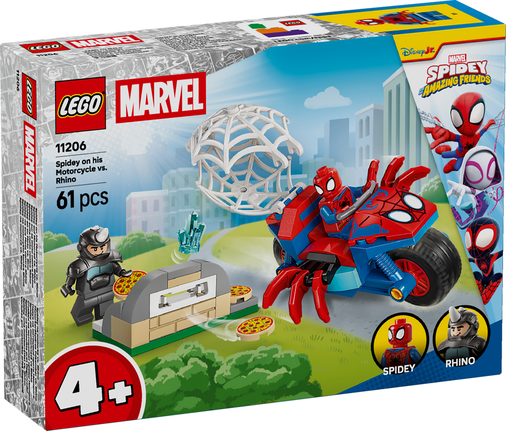LEGO Marvel 11206 Spidey motociklu prieš Raganosį