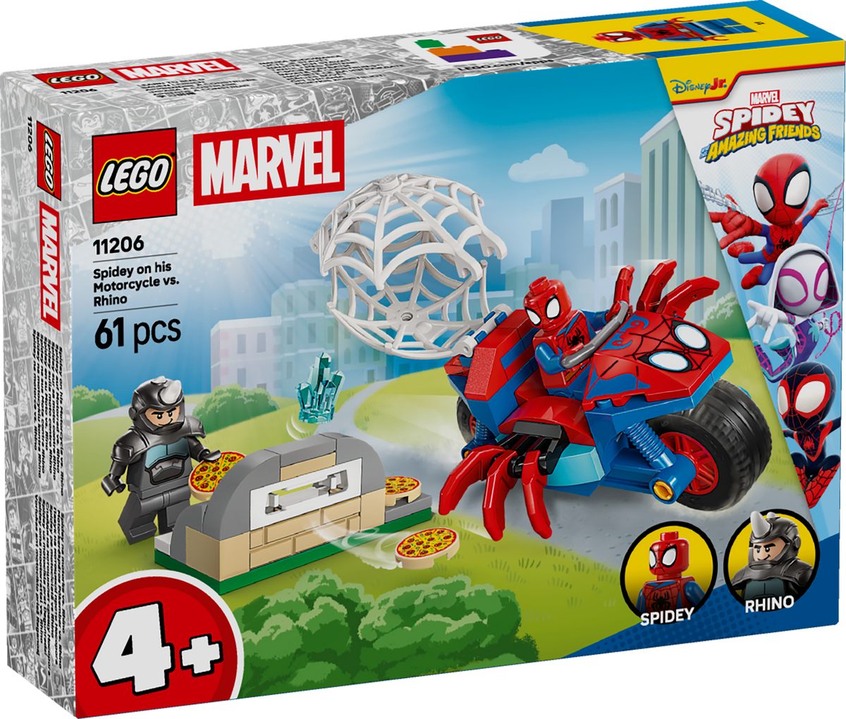LEGO Marvel 11206 Spidey motociklu prieš Raganosį