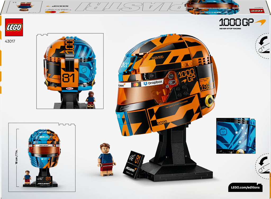 LEGO Editions 43017 McLaren Mastercard F1 komandos Oscar Piastri šalmas