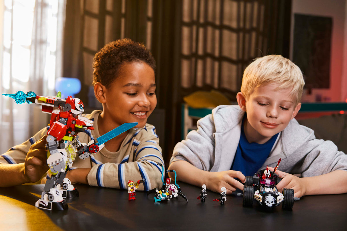 LEGO DREAMZzz 71497 Kuperio tigro robotas ir Zero lenktyninis automobilis