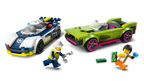 LEGO City 60415 Policijos automobilio ir galingojo automobilio gaudynės