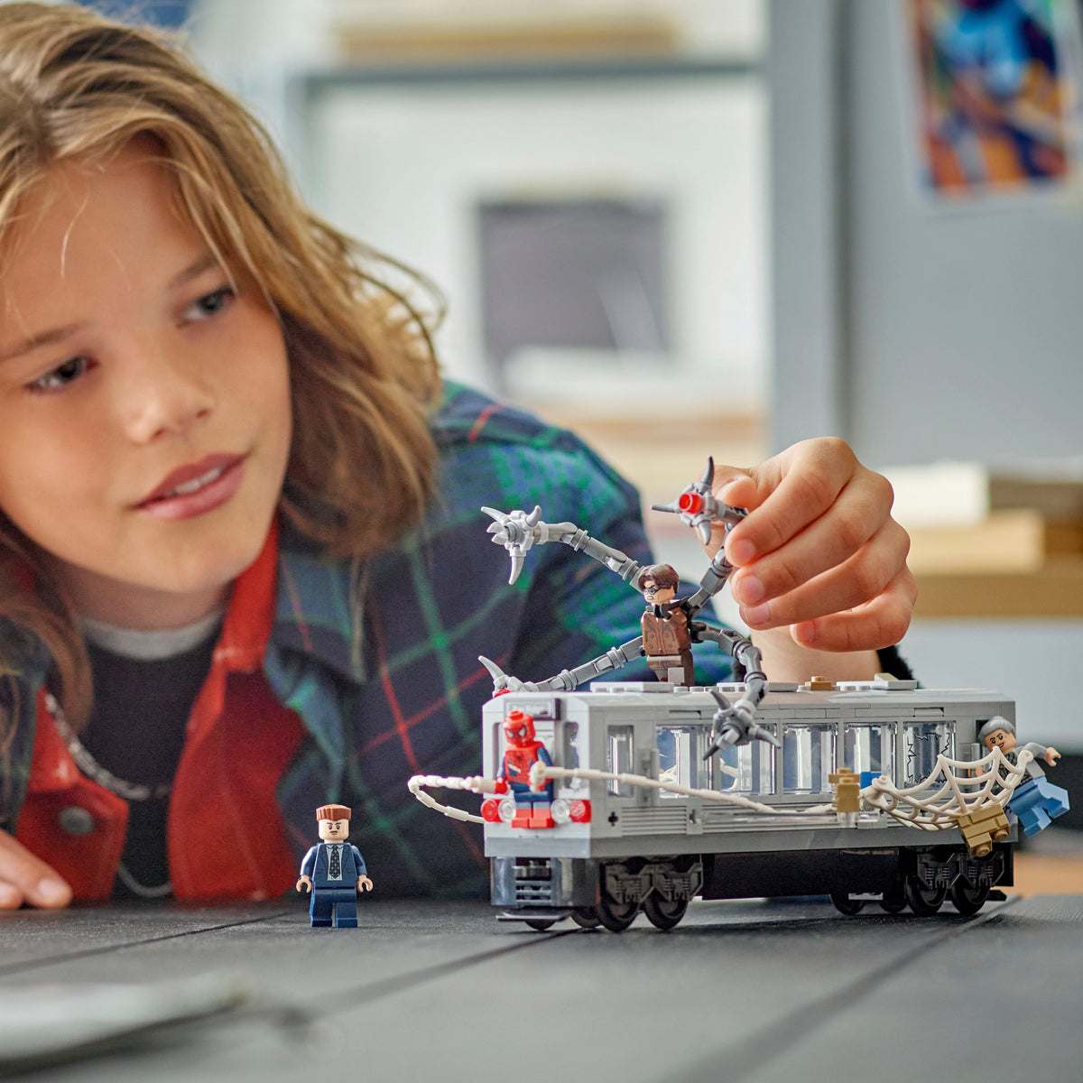 LEGO Marvel 76321 Žmogus-voras prieš daktarą Aštuonkojį: metro traukinio scena