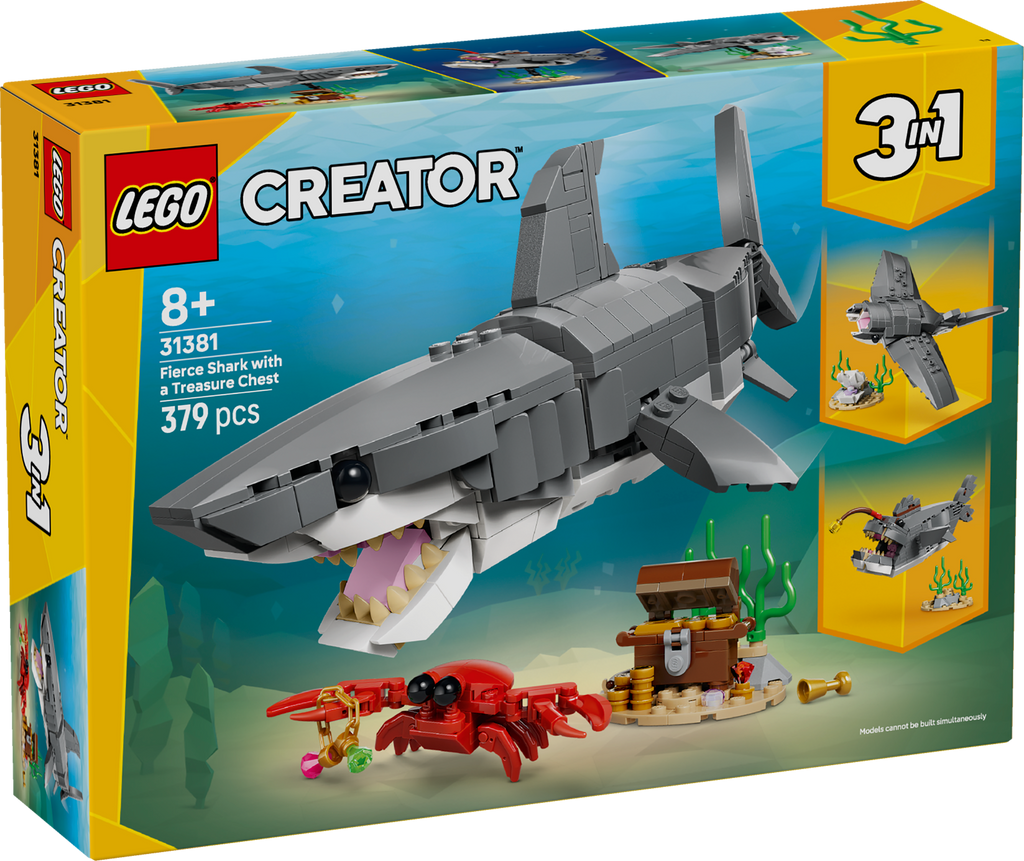LEGO Creator 31381 Grėsmingas ryklys su lobių skrynia
