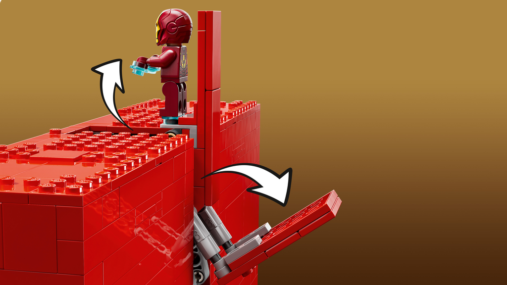 LEGO Marvel 76313 MARVEL logotipas ir minifigūrėlės