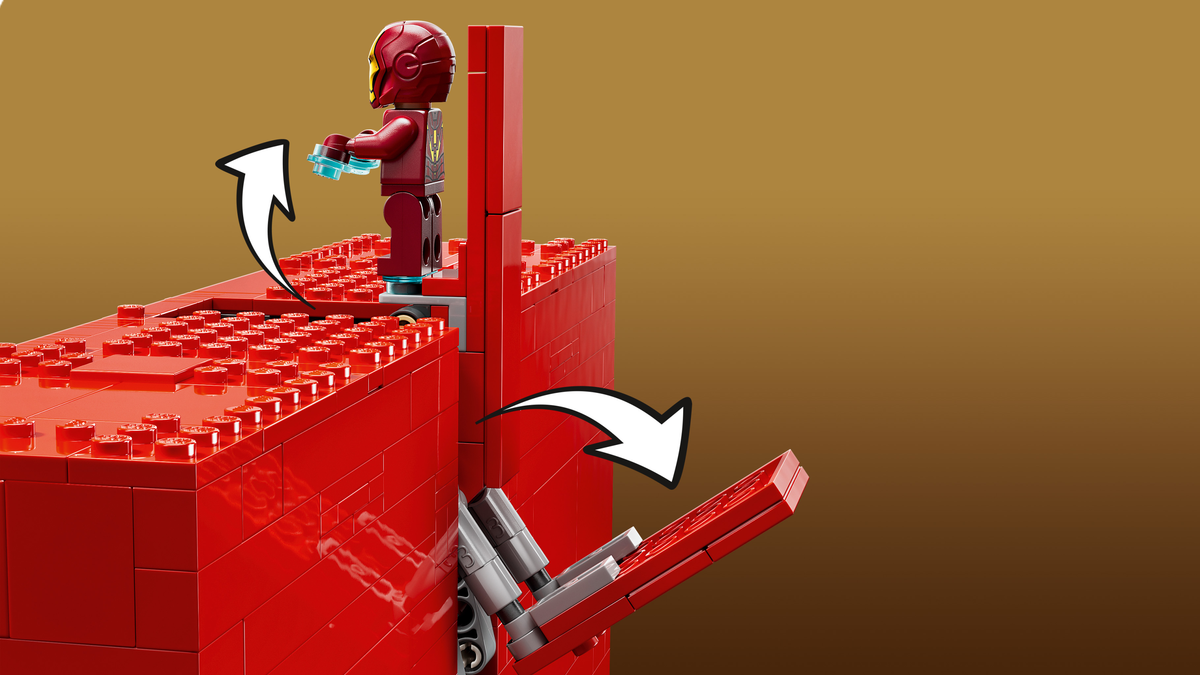 LEGO Marvel 76313 MARVEL logotipas ir minifigūrėlės