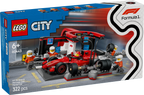 LEGO City 60443 F1 techninės priežiūros sustojimas su Ferrari bolidu
