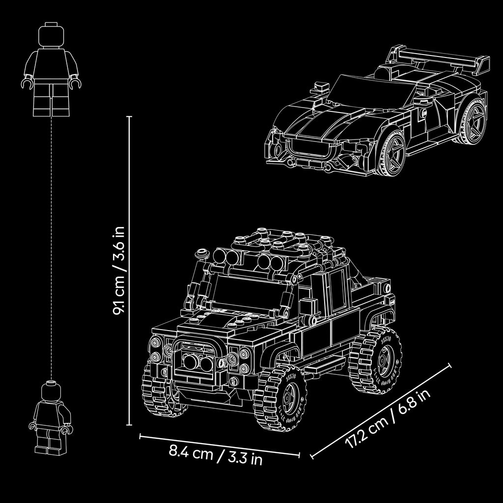 LEGO Speed Champions 77264 Jaguar Project 7 ir Land Rover Defender