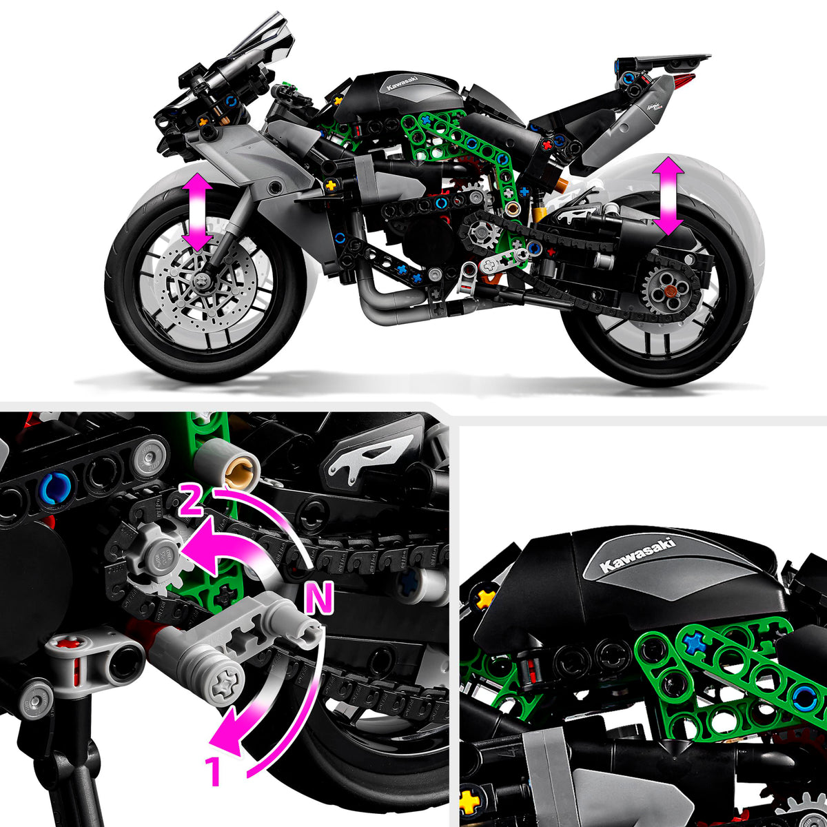 LEGO Technic 42170 Kawasaki Ninja H2R motociklas