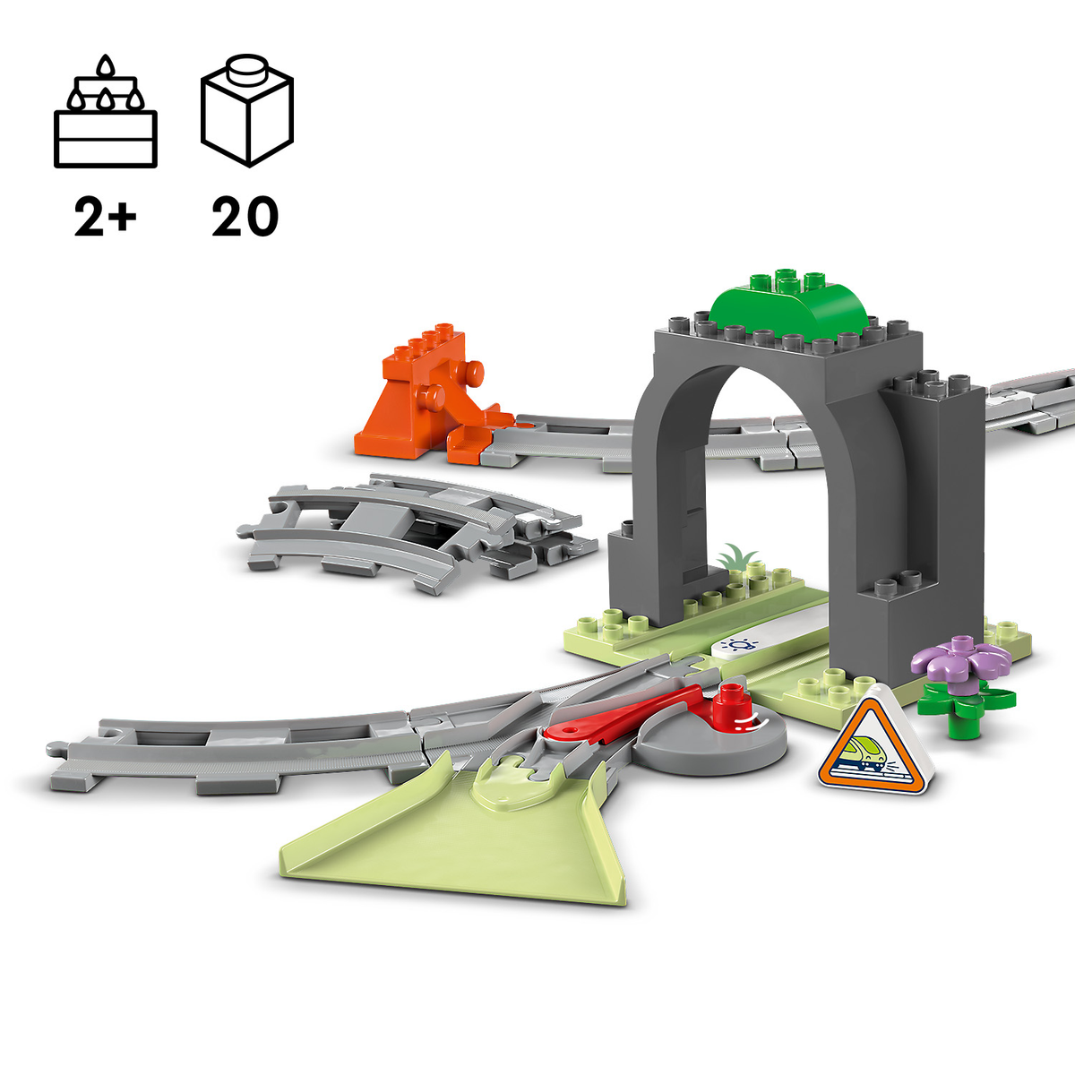 LEGO DUPLO 10425 Traukinio tunelis ir bėgių papildymo rinkinys