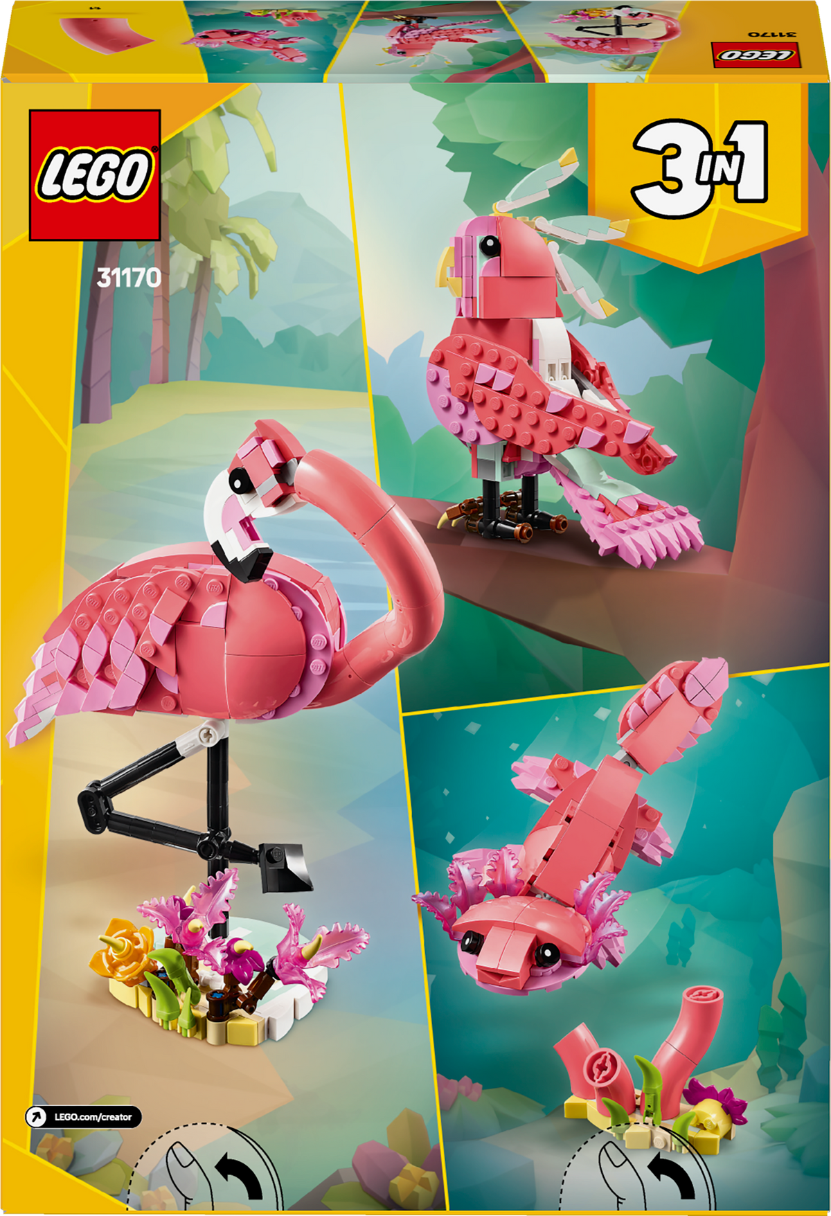 LEGO Creator 31170 Laukiniai gyvūnai: rožinis flamingas